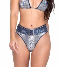 Roma R-6321 - Snake Skin High-Waisted Shorts