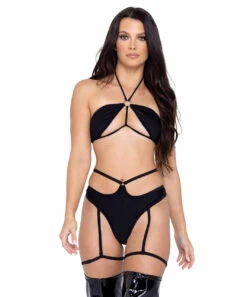 R-6322 - Tie-Top Bikini Top By Roma -Funky Lingerie Outlet 6322 6323 Blk 39593.1685831778