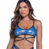 Roma PR-6429, Sequin Cropped Top With Strap Detail -Funky Lingerie Outlet 6429 13671.1714197382