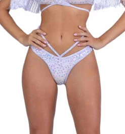 Roma PR-6438, Sequin Fishnet Strappy Shorts