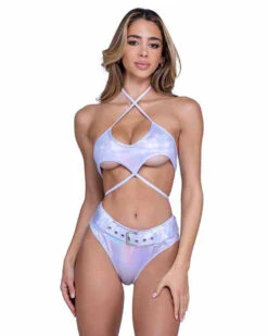 Roma PR-6439, Shimmer Top With Underboob Cutout -Funky Lingerie Outlet 6439 6544 Wht 71731.1714178520