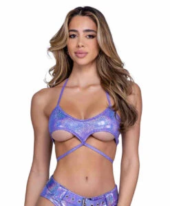 Roma PR-6439, Shimmer Top With Underboob Cutout -Funky Lingerie Outlet 6439 Lav 98981.1714178398