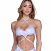 Roma PR-6439, Shimmer Top With Underboob Cutout -Funky Lingerie Outlet 6439 Wht 54769.1714178393