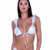 Roma PR-6445, Metallic Iridescent Bikini Top With Ruffle Detail -Funky Lingerie Outlet 6445 Wht 22629.1714175425