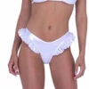 Roma PR-6452, Metallic Thong Back Ruffle Shorts -Funky Lingerie Outlet 6452 Wht 04769.1714099349