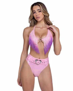 Roma PR-6460, Metallic Bikini Top With Ombre Fringe Detail -Funky Lingerie Outlet 6460 6461 08637.1714079613
