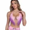Roma PR-6460, Metallic Bikini Top With Ombre Fringe Detail -Funky Lingerie Outlet 6460 68279.1714079625