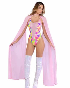 Roma PR-6462, Shimmer & Mesh Multi-Colored Romper -Funky Lingerie Outlet 6462 6463 65813.1714089976