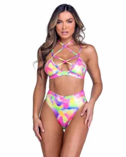Roma PR-6464, Shimmer Criss-Cross Bikini Top -Funky Lingerie Outlet 6464 6465 59339.1714089826