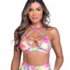 Roma PR-6464, Shimmer Criss-Cross Bikini Top -Funky Lingerie Outlet 6464 22931.1714089836