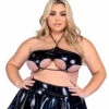 Roma PR-6484X, Plus Size Vinyl Underboob Crop Tops -Funky Lingerie Outlet 6484Q 86034.1714088344