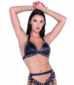 Roma PR-6488, Faux Leather Studded Bikini Set -Funky Lingerie Outlet 6488 1 26167.1714082121