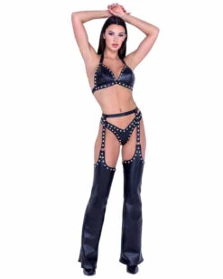 Roma PR-6488, Faux Leather Studded Bikini Set -Funky Lingerie Outlet 6488 6489 87693.1714156302