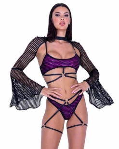Roma PR-6496, Shimmer Lined Fishnet Shorts -Funky Lingerie Outlet 6494 6495 6496 84566.1714081411