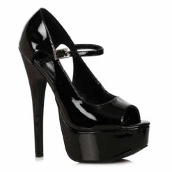 652-HALLEY, 6.5 Inch Stiletto Heel Open Toe Sandal CLEARANCE -Funky Lingerie Outlet 652 HALLEY blk 95470.1725830334