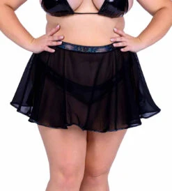 Roma PR-6542X, Plus Size Sheer Mesh Skirt