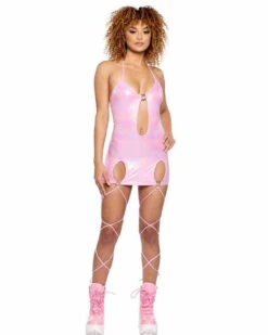 Roma PR-6543, Iridescent Cutout Dress With Attached Leg Wraps -Funky Lingerie Outlet 6543 BP 57573.1714090831