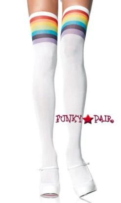 LA-6612, Rainbow Opaque Thigh Highs