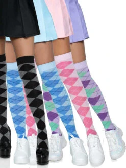 LA-6627, Argyle Knit Over The Knee Socks By Leg Avenue