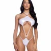 Roma R-6639, Metallic Iridescent Bodysuit -Funky Lingerie Outlet 6639 Wht 62509.1751345696