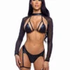 R-6657, Mesh Shrug By Roma -Funky Lingerie Outlet 6651 6657 Blk 89613.1752768310