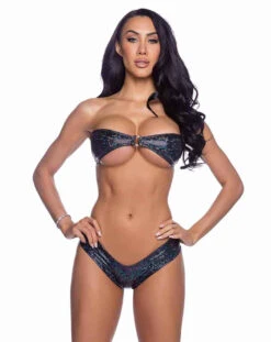 Roma R-6664, Shimmer Tube Top -Funky Lingerie Outlet 6664 6665 Blk 73735.1752768121