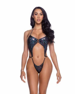 R-6666, Shimmer Bodysuit By Roma -Funky Lingerie Outlet 6666 Blk 81601.1751416924