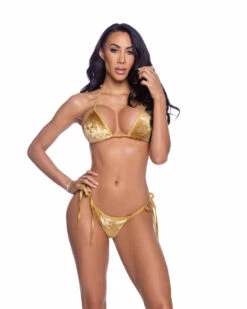 Roma R-6676, Crush Velvet Bikini Set -Funky Lingerie Outlet 6676 Gold 87382.1750441215