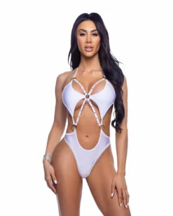 Roma R-6683, Strappy Bodysuit With Rhinestones