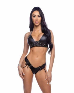 R-6690, Pleather Short Set By Roma