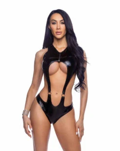 Roma R-6693, Vinyl Bodysuit With Zipper
