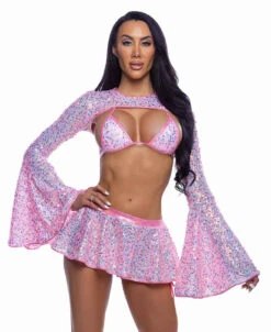 Roma R-6712, Sequin Mini Skirt -Funky Lingerie Outlet 6711 6712 6713 Pink 56103.1752687191