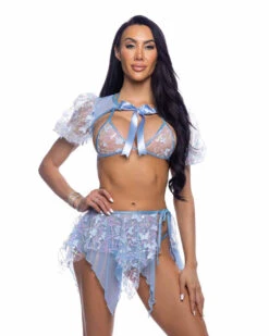 Roma R-6715, Butterfly And Sequin Triangle Top -Funky Lingerie Outlet 6714 6715 6716 Blue 06858.1750874332