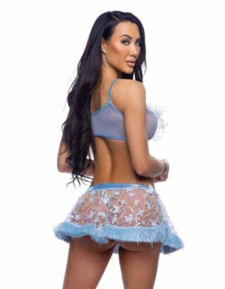 Roma R-6719, Mesh Tie Top With Butterfly Accent -Funky Lingerie Outlet 6719 6720 Blue Back 21802.1752193295