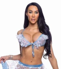 Roma R-6719, Mesh Tie Top With Butterfly Accent