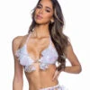 Roma R-6721, Top With Ruffle Trim -Funky Lingerie Outlet 6721 Wht 2 49099.1752686322