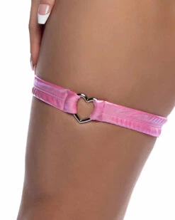 Roma R-6727, Iridescent Garter With Heart -Funky Lingerie Outlet 6727 Pink 54892.1753315007