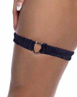 Roma R-6728, Spandex Garter With Heart -Funky Lingerie Outlet 6728 Blk 61995.1751589347