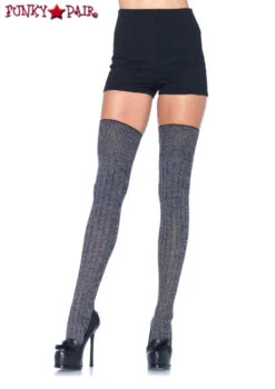 LA-6907, Heather Rib Knit Thigh Highs