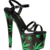 709-Ashley, 7 Inch Leaf Platform Sandal CLEARANCE -Funky Lingerie Outlet 709 ASHLEY Black 60981.1668735142
