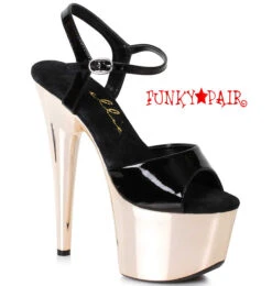 709-Bria 7" Rose Gold Platform Sandal -Funky Lingerie Outlet 709 BRIA BLK 41924.1568179670