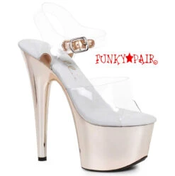 709-Bria 7" Rose Gold Platform Sandal -Funky Lingerie Outlet 709 BRIA CLR 52424.1564940746