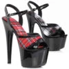 709-BRITNEY, 7" Plaid Platform Sandal -Funky Lingerie Outlet 709 BRITNEY 37282.1725834539