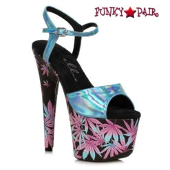 709-BAMBI, 7 Inch Platform With Leaves Print CLEARANCE -Funky Lingerie Outlet 709 Bambi blue FP 98558.1699720464