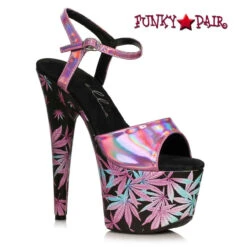 709-BAMBI, 7 Inch Platform With Leaves Print CLEARANCE -Funky Lingerie Outlet 709 Bambi fush FP 48527.1699720473