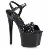 709-CELESTE, 7 Inch Heel Platform Sandal With Stars -Funky Lingerie Outlet 709 CELESTE blk 31253.1725905649