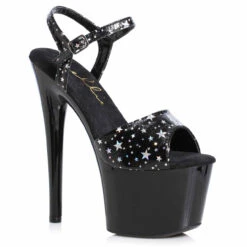 709-CELESTE, 7 Inch Heel Platform Sandal With Stars