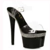 709-HATTIE, 7" Pointed Stiletto Sandal W/Rhinestones On Platform CLEARANCE -Funky Lingerie Outlet 709 HATTIE blk 01871.1689902095
