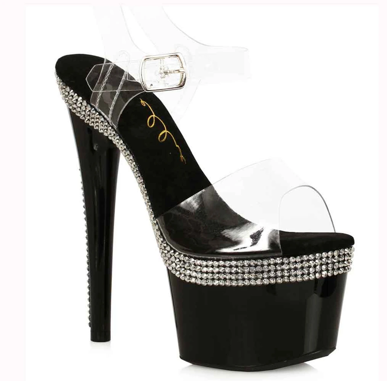 709-HATTIE, 7" Pointed Stiletto Sandal W/Rhinestones On Platform CLEARANCE 3 709-HATTIE, 7" Pointed Stiletto Sandal W/Rhinestones On Platform CLEARANCE