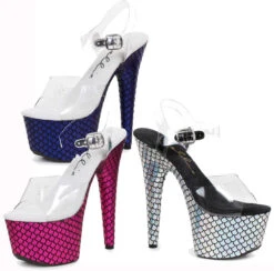 709-Mermaid 7" Heel And An Iridescent Finish CLEARANCE